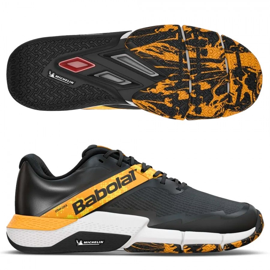 CALZADO BABOLAT MOVEA 2 MEN BLACK SAFFRON 2025